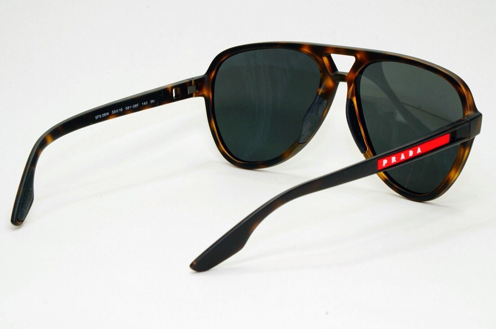 Prada Sunglasses Brown Tortoise Matte Black Pilot Large PS06WS SPS 06W 581-06F