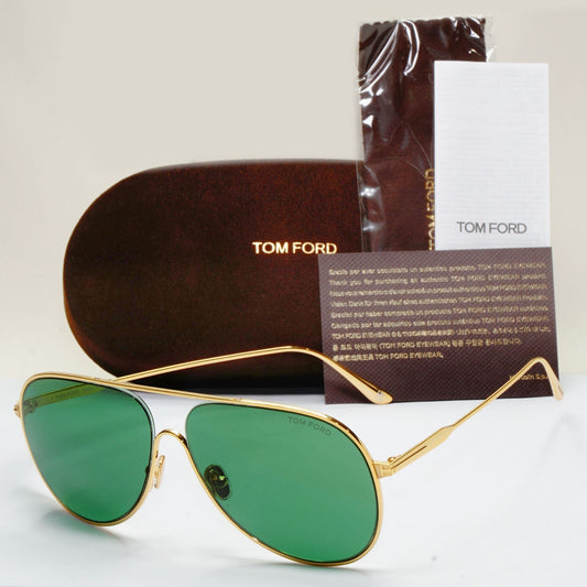 Tom Ford Sunglasses Alec Gold Green Metal Pilot Large FT0824 TF 824 30N 62mm A
