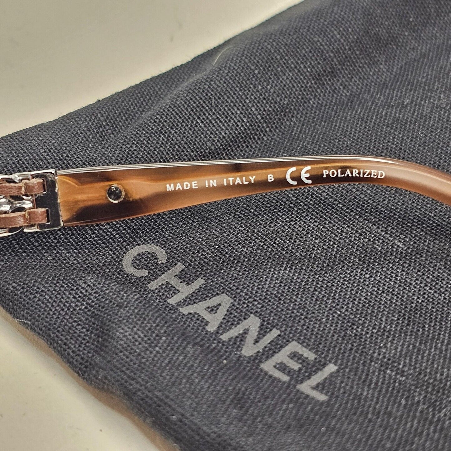 Chanel Sunglasses Polarized Brown Gradient Silver Leather Chain 5361-Q c.1575/S9