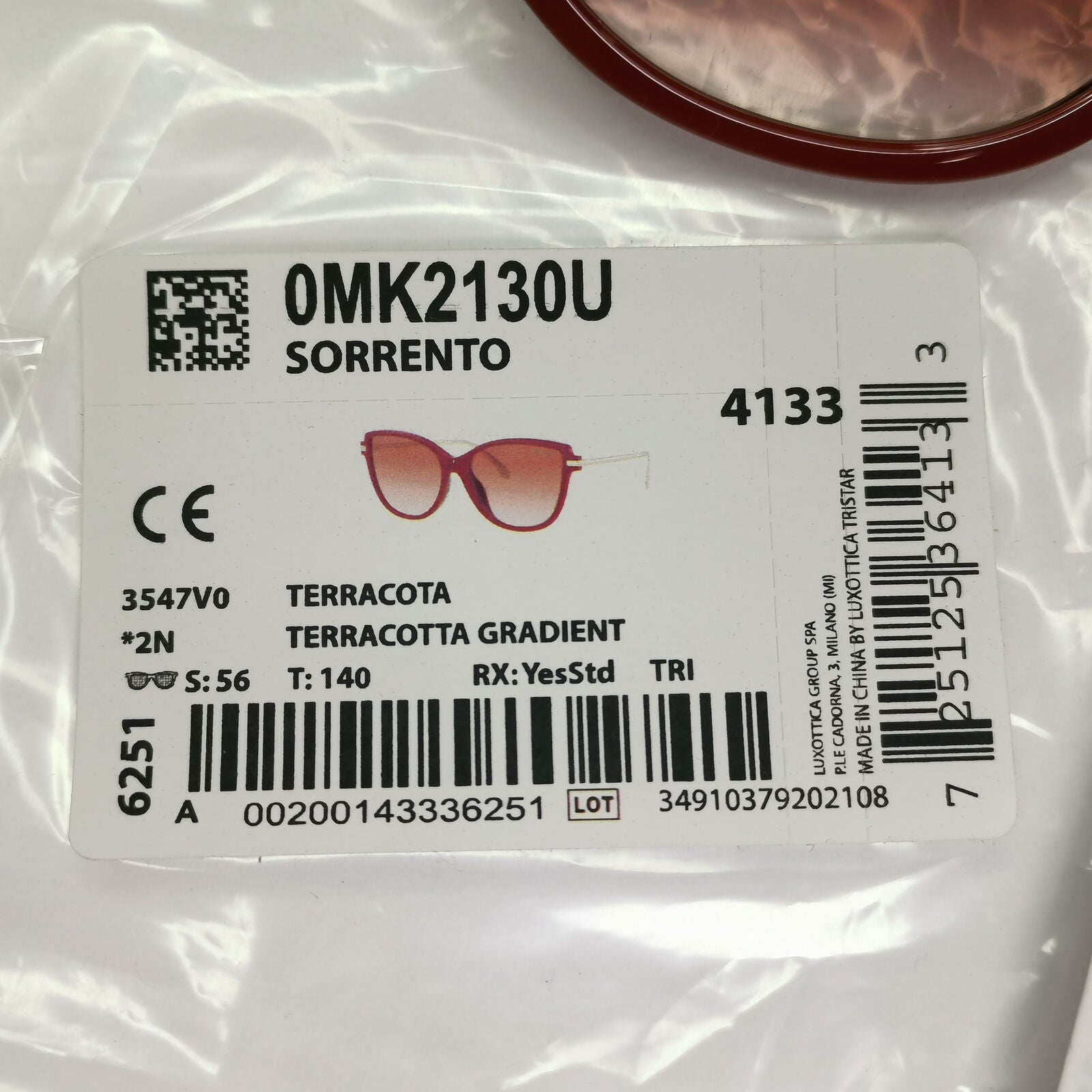 Michael Kors Womens Terracota Gold Burgundy Sunglasses MK 2130U Sorrento 3547V0
