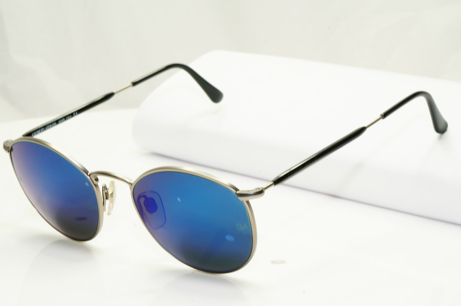 Giorgio Armani 1997 Vintage Sunglasses Blue Mirror Glass Silver 627 815/35 51mm