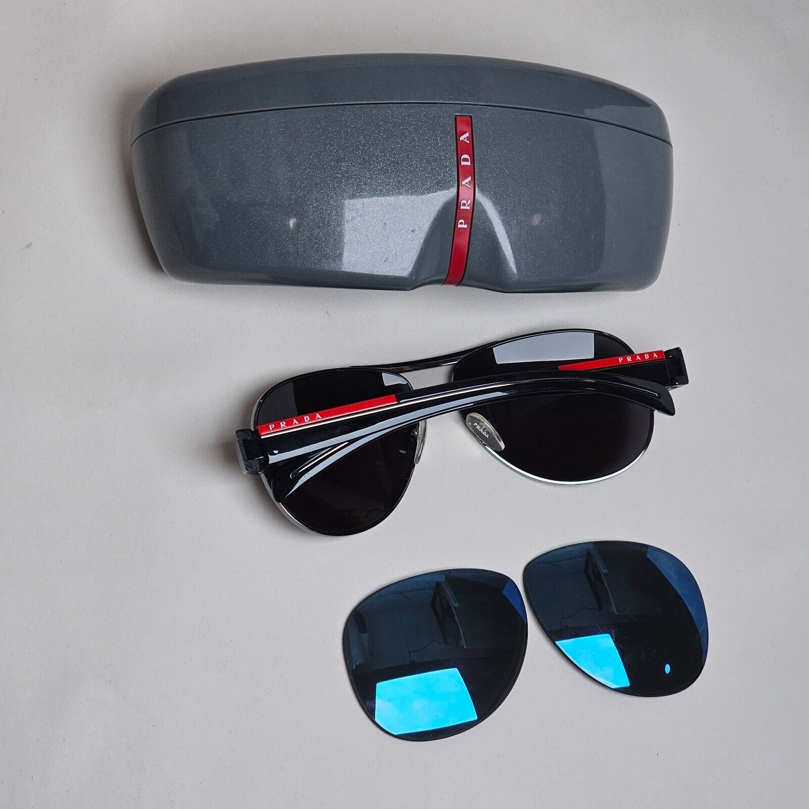 Prada Sunglasses 2010 Vintage Black Gunmetal Pilot PS51LS SPR 51L 5AV-9P1 100225