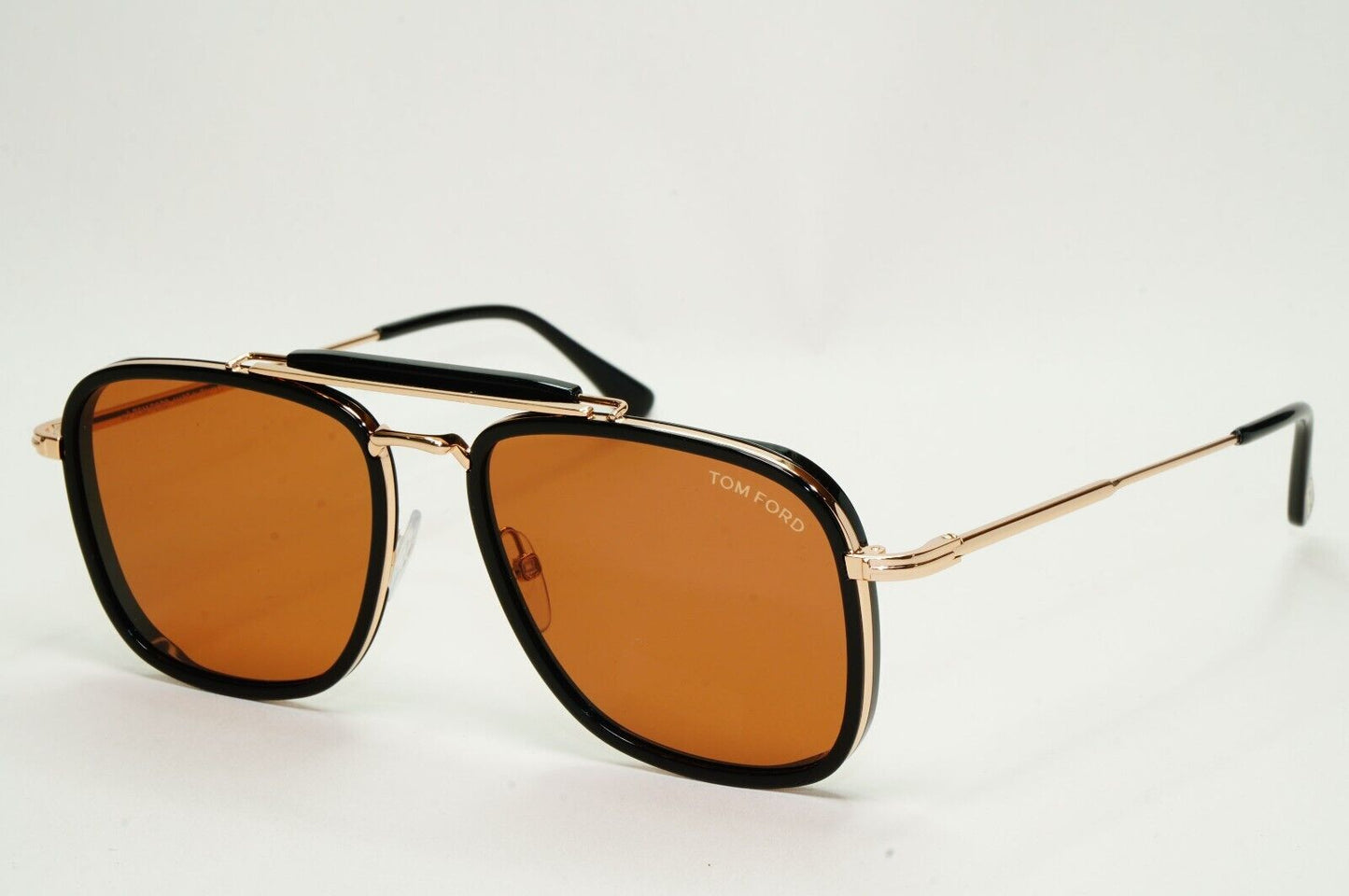 Tom Ford Sunglasses Huck Gold Black Brown Navigator Square FT0665 TF 665 01E