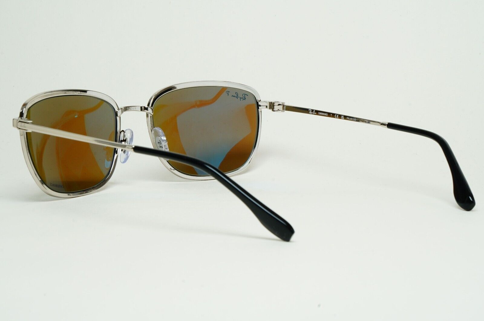 Ray-Ban Sunglasses Chromance Blue Mirror Polarized Black RB 3705 9144/4L 57mm