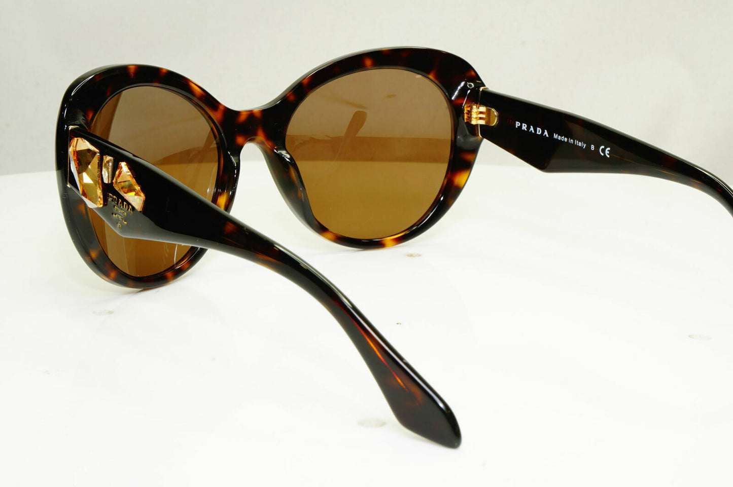 Prada Sunglasses Gem Topaz Brown Tortoise Large Square SPR 26Q 2AU-3DO 30262