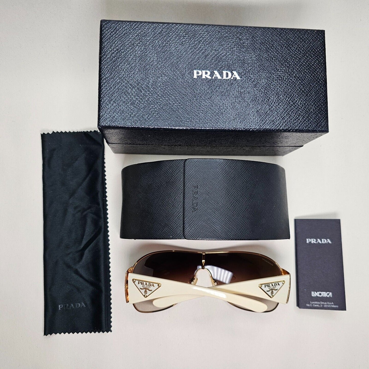 Prada Sunglasses 2010 Triangle Shield Gold Brown PR57LS SPR 57L ZVA-6S1 120824