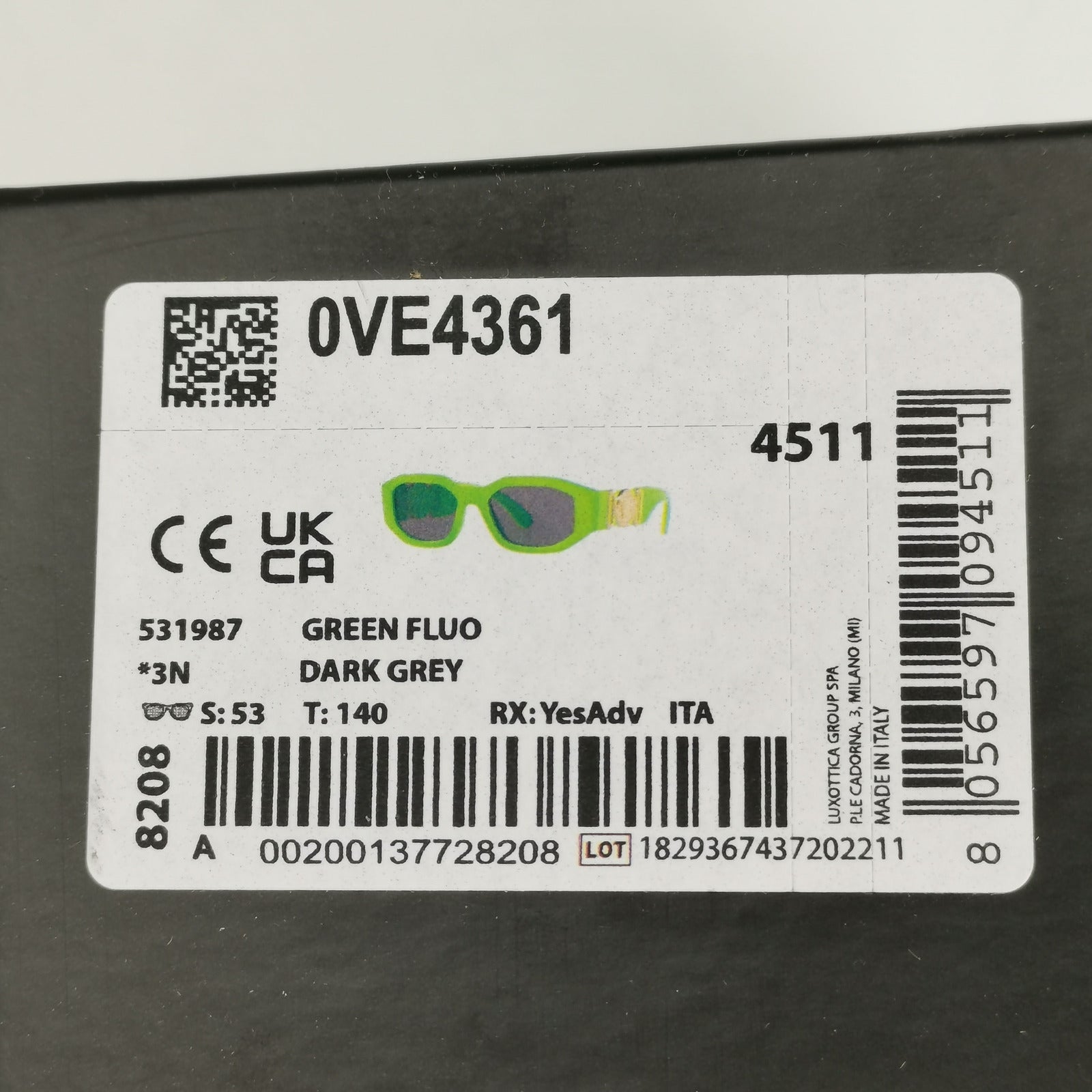 Versace Sunglasses Green Fluorescent Lime Gold Medusa MOD 4361 5319/87