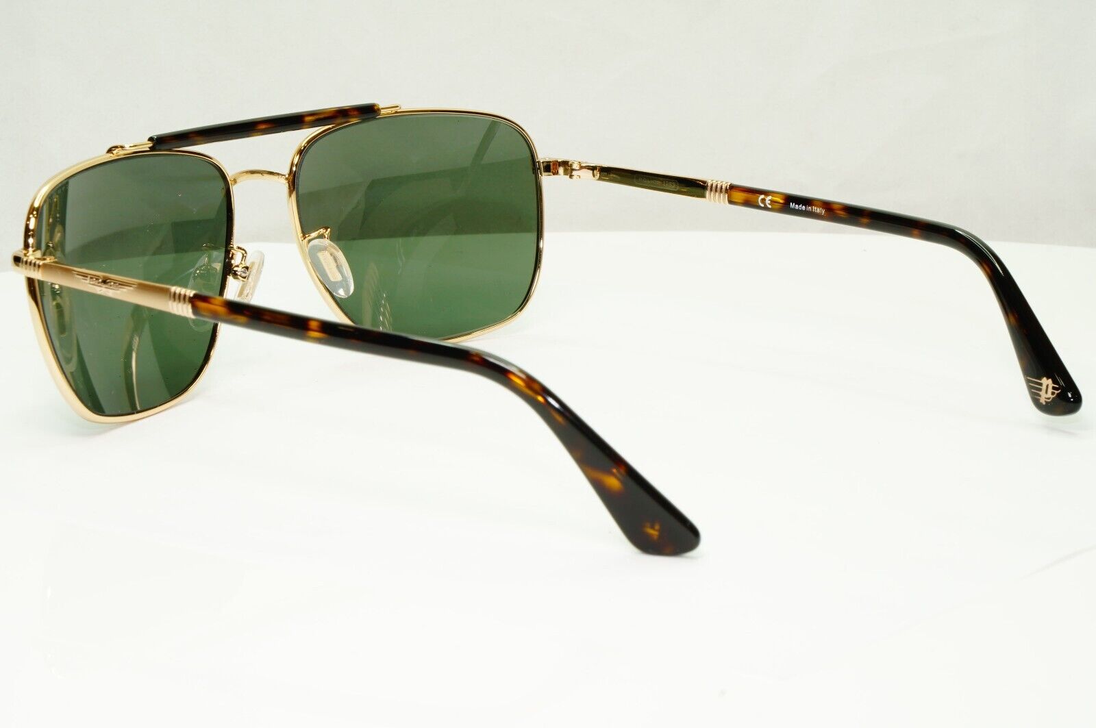 Police Gold Green Sunglasses Pilot Brow Bar Origins 44 SPL D43 COL 349K 61mm