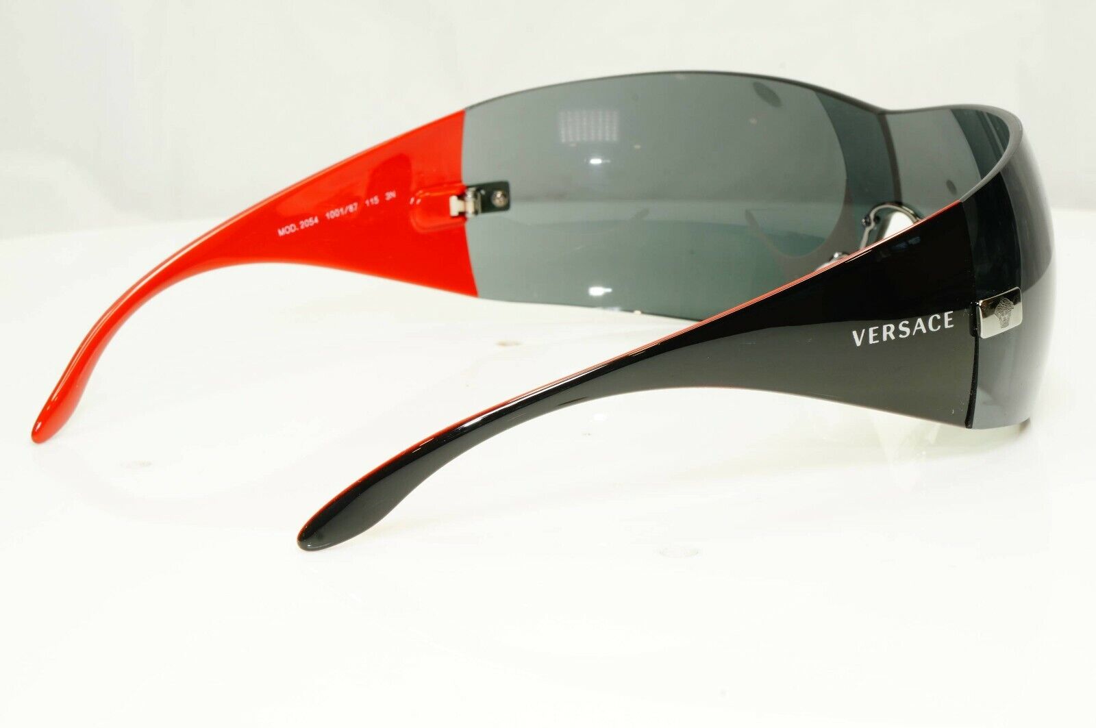 Authentic Versace Sunglasses Black Shield Mens Womens Visor Ski 2054 1001/87
