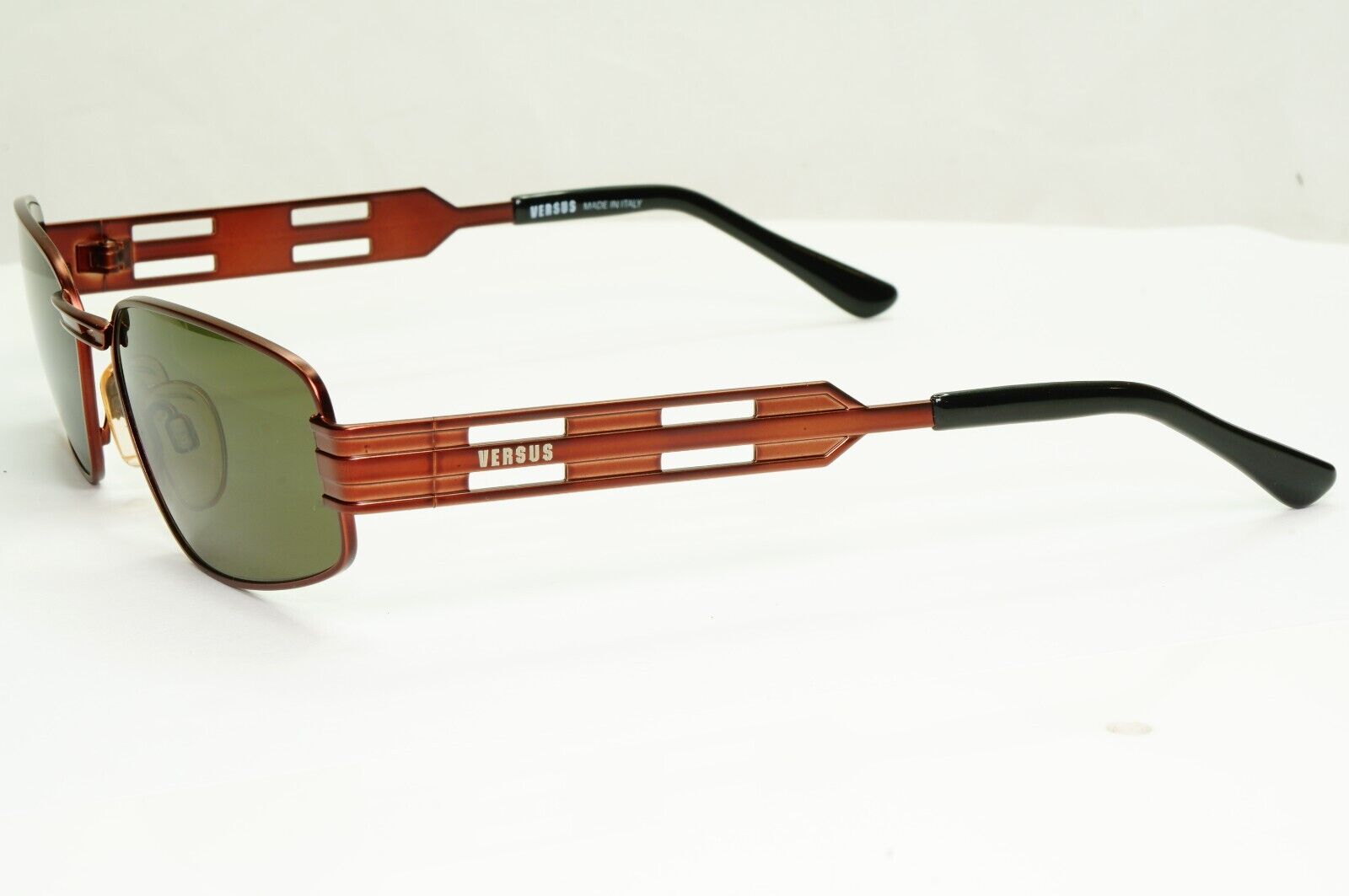 Versus Gianni Versace 1997 Sunglasses Vintage Brown Copper Green MOD R07 COL 87M
