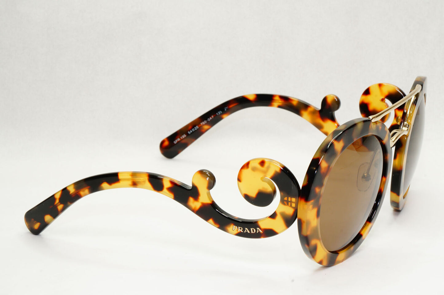 Prada Sunglasses Baroque Swirl Bridge Round Brown PR13SS SPR 13S 7S0-0A7 191223