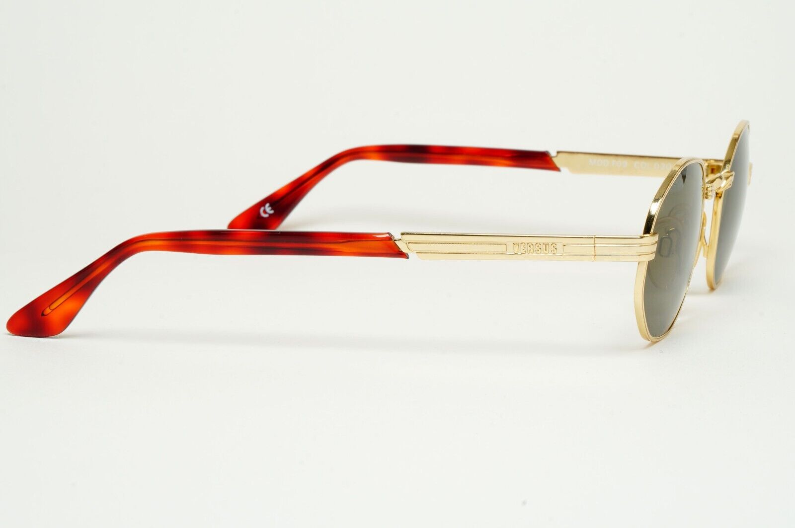 Versus Sunglasses 1996 by Gianni Versace Vintage Gold Hexagon MOD F09 COL 030
