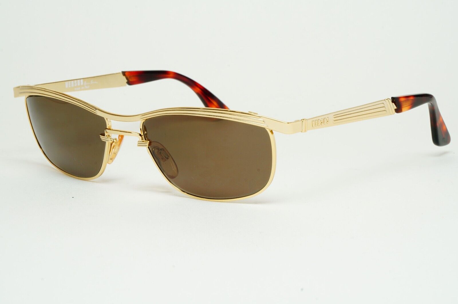 Versus Sunglasses 1996 by Gianni Versace Vintage Gold Brown MOD F01 COL 030