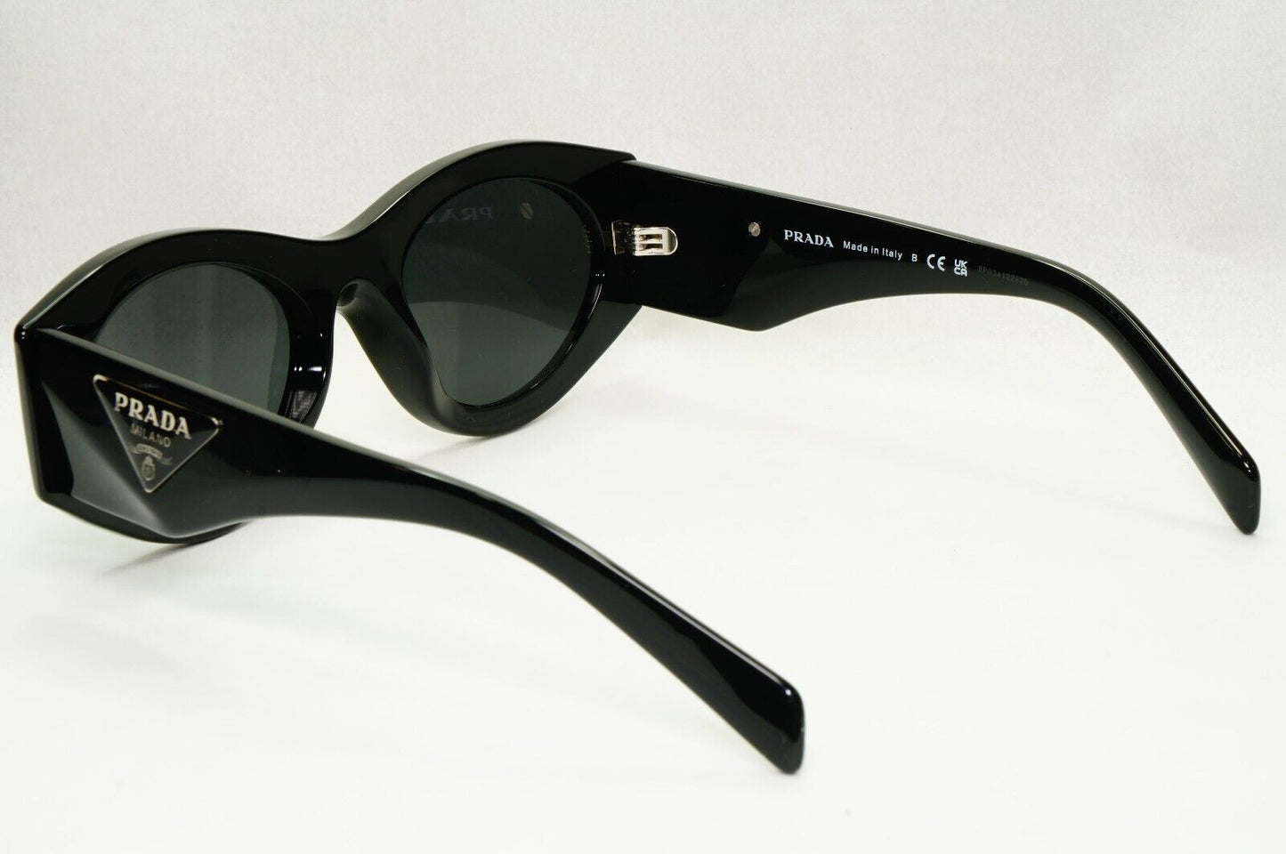 Prada Triangle Sunglasses Black Symbole Square PR20ZS SPR 20Z 1AB-5S0
