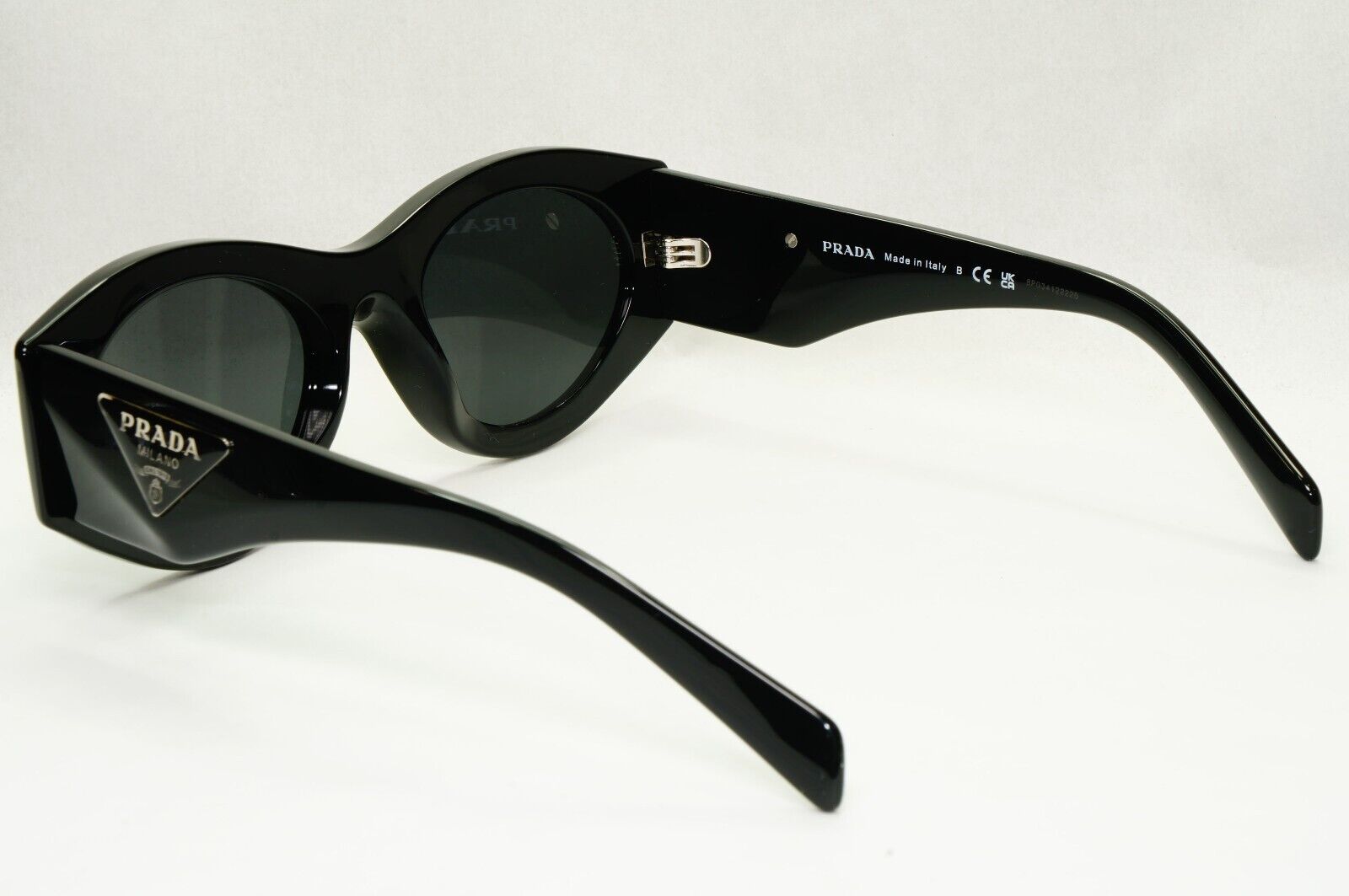 Prada Triangle Sunglasses Black Symbole Square PR20ZS SPR 20Z 1AB-5S0