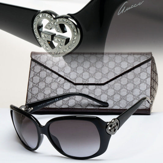Gucci Sunglasses 2011 Vintage Heart Black Grey Silver GG 3548/S D28PT 290125