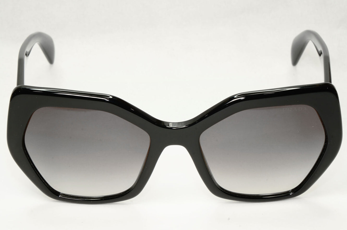 Prada Hexagon Sunglasses Black Grey Gradient Square PR16RS SPR 16R 1AB-0A7