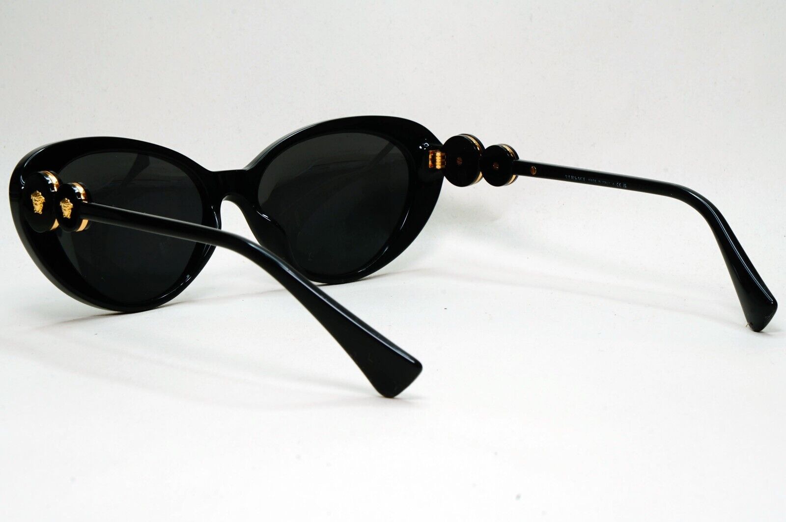 Versace Sunglasses Black Gold Medusa Cat Eye MOD VE 3331-U GB1 55mm