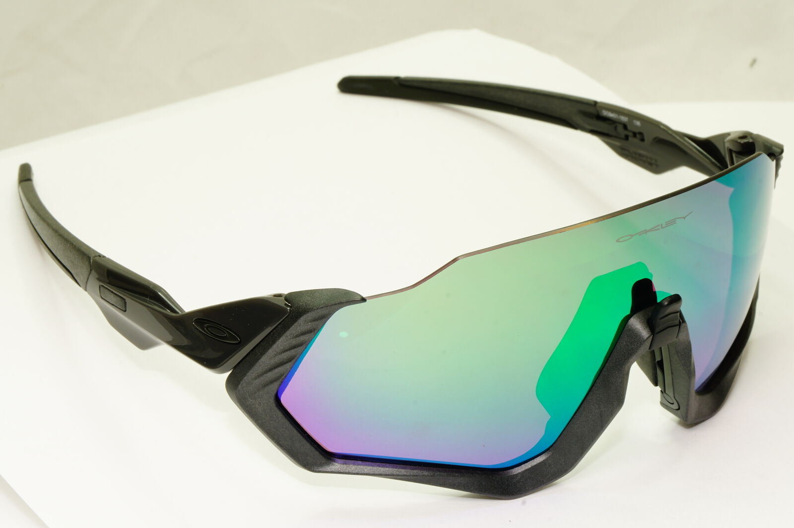 Oakley Flight Jacket Sunglasses Shield Steel Black Jade Prizm Road OO 9401 1537