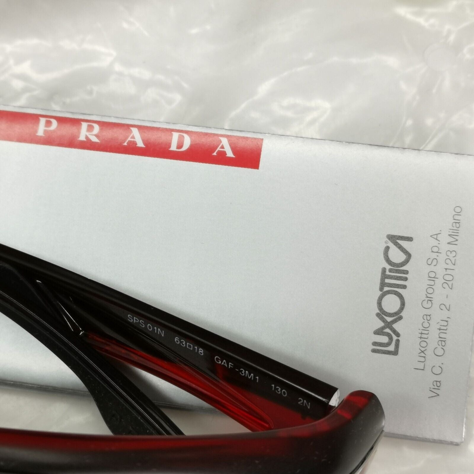 Prada Sunglasses 2012 Red Maroon Grey Gradient Wrap PS01NS SPS 01N GAF-3M1