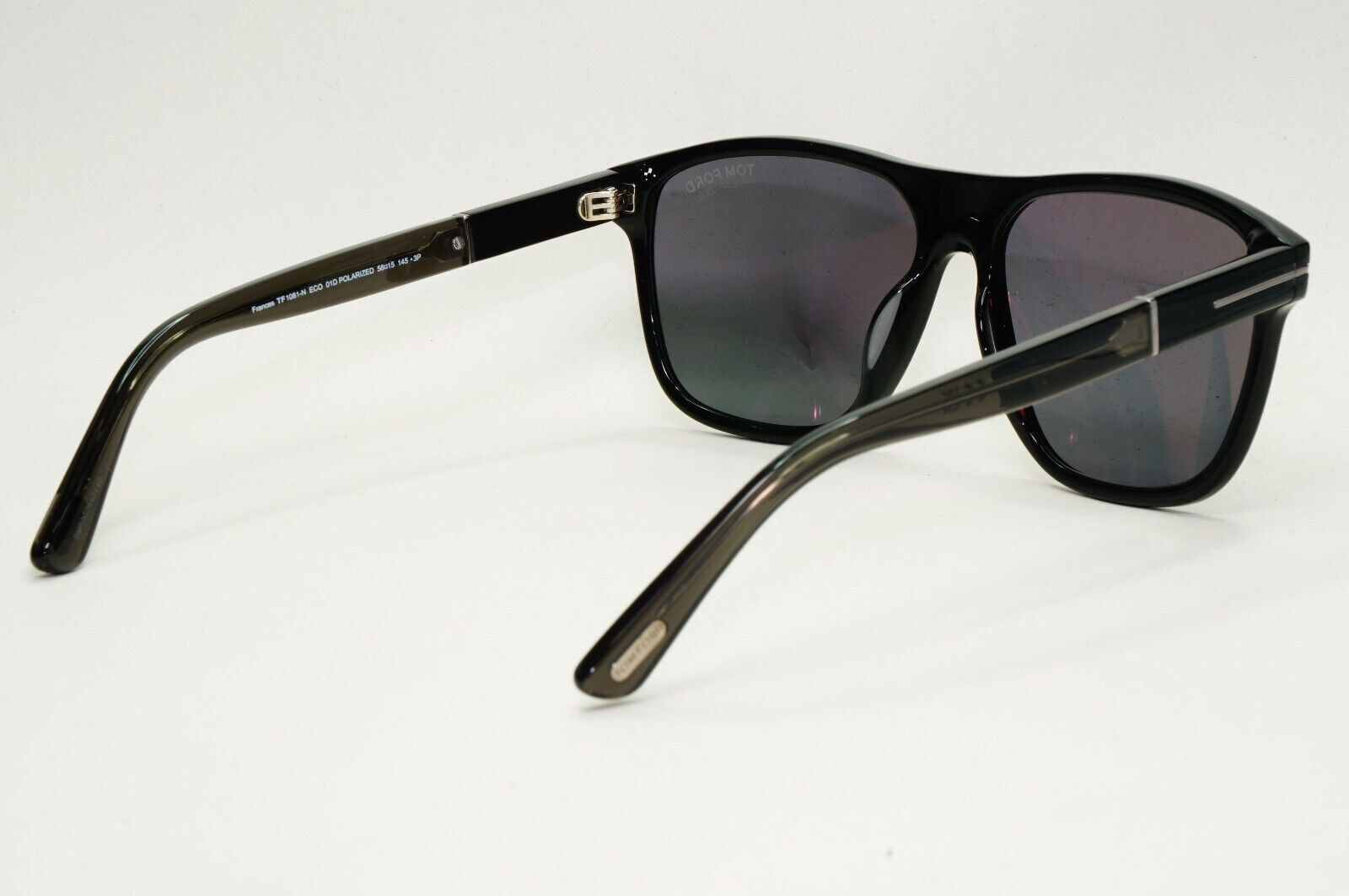 Tom Ford Sunglasses Black Polarised Square Frances FT1081-N TF 1081-N 01D 58mm