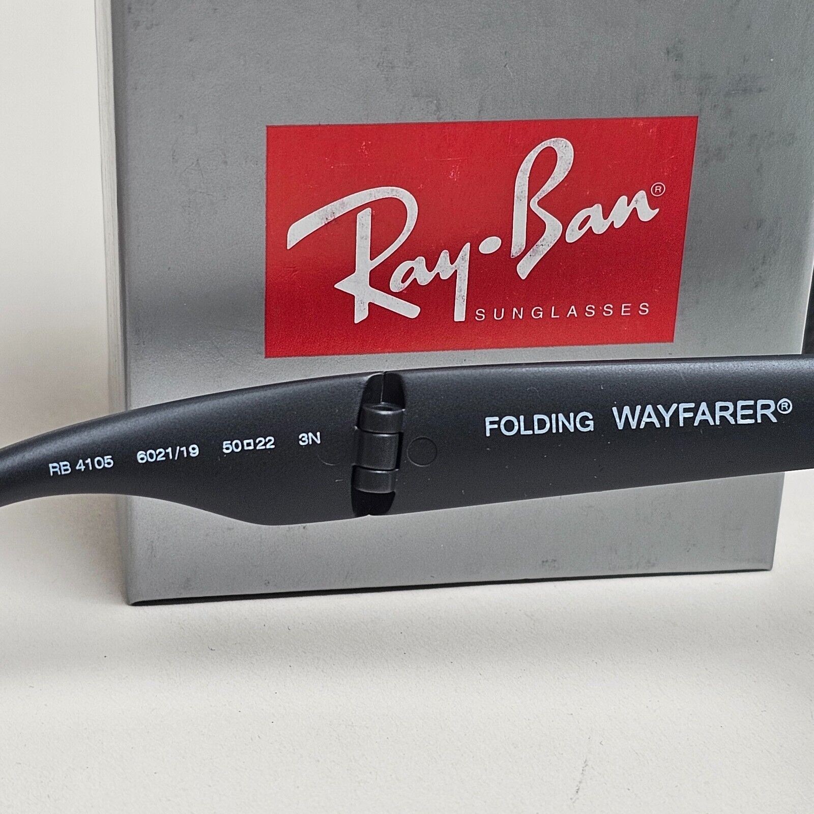 Ray-Ban Sunglasses Folding Wayfarer Green Mirror Black RB 4105 6021/19 50mm