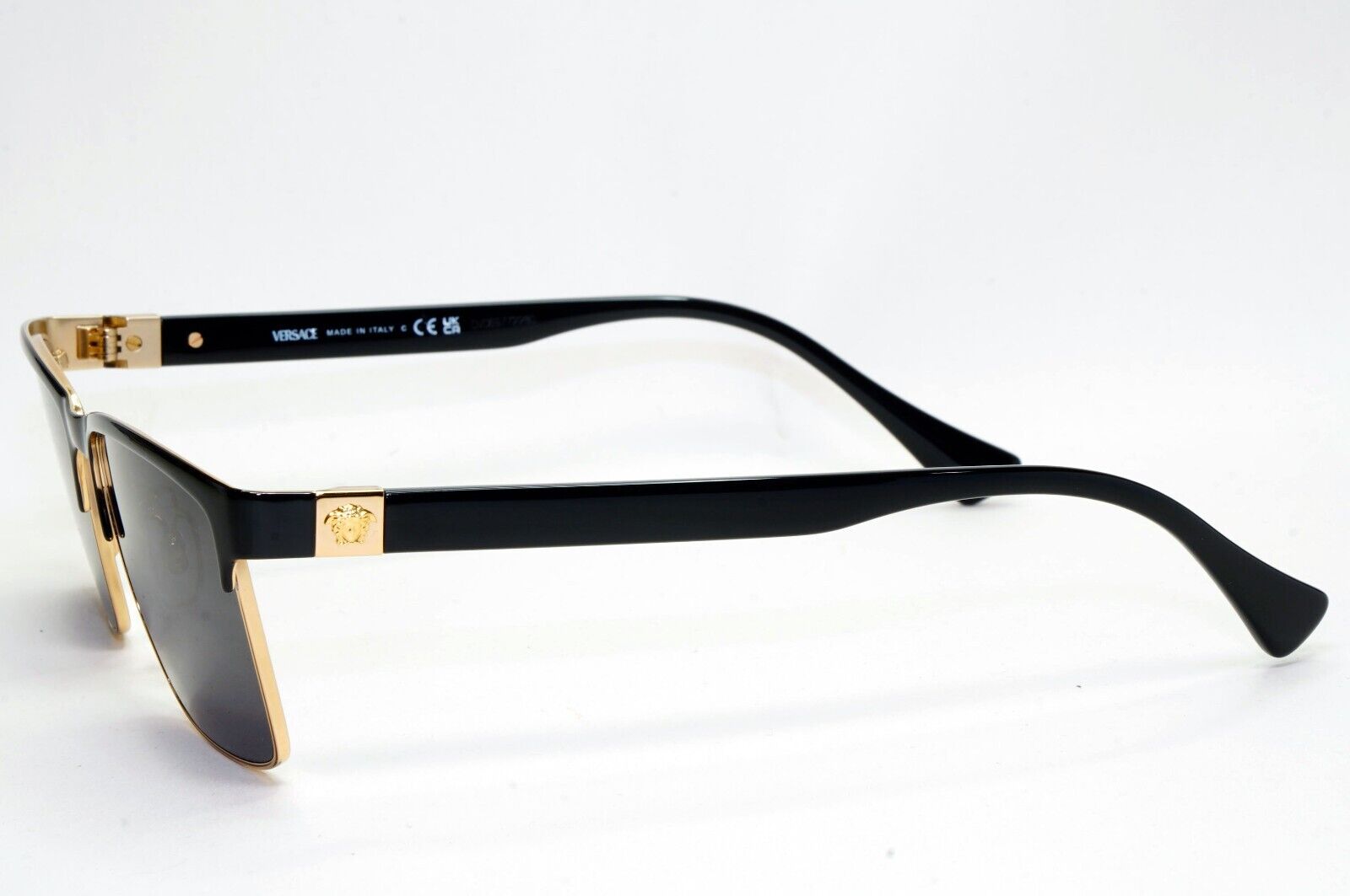 Versace Sunglasses Black Gold Medusa Metal Square MOD VE 1285 1443 56mm