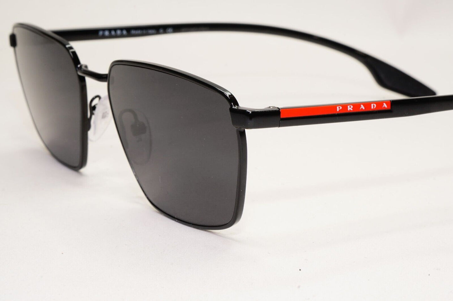Prada Sunglasses Black Glossy Square Angular Rossa PS52MV VPS 52M 1AB-1O1 54mm
