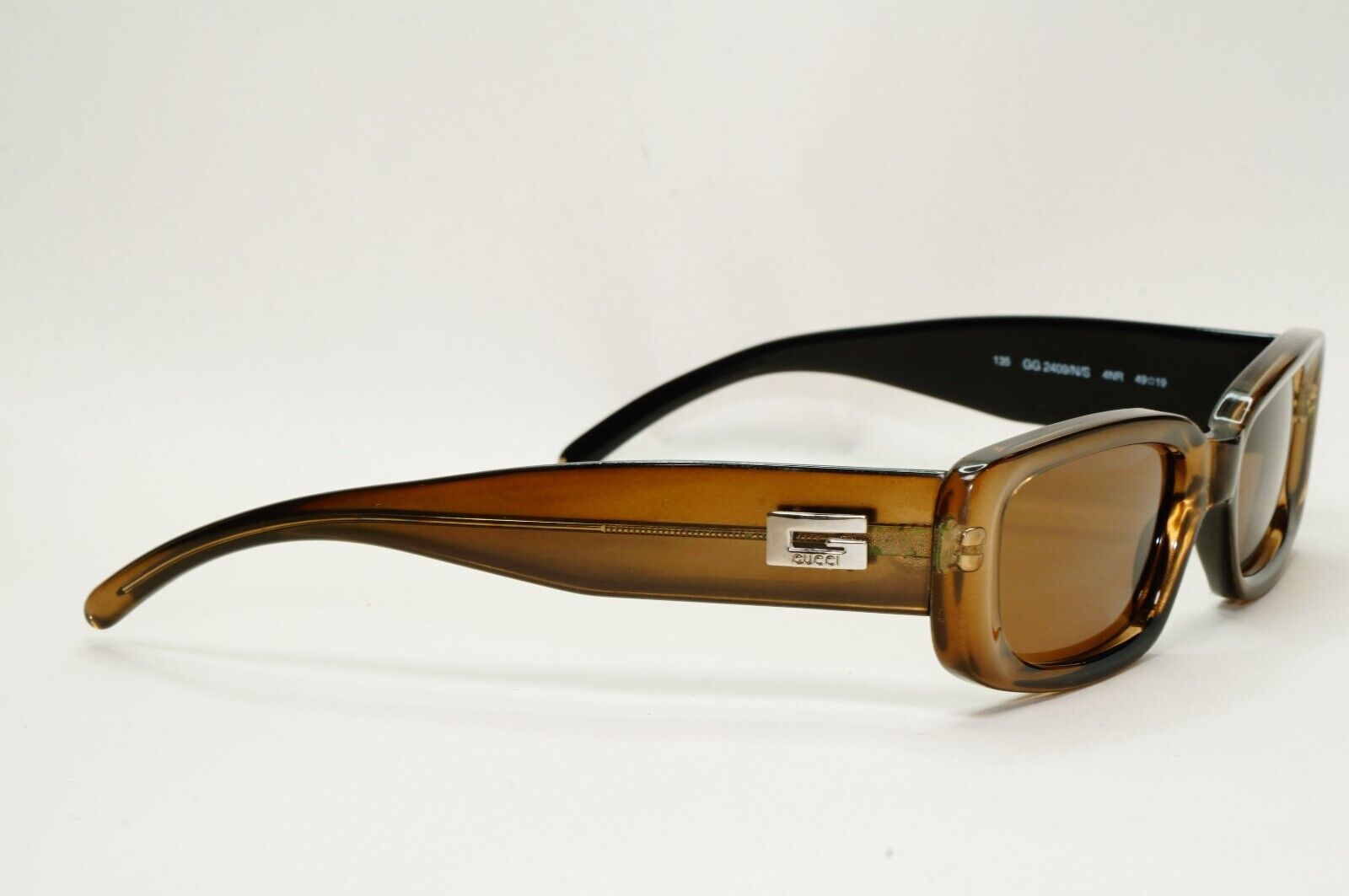 Gucci Sunglasses 1996 Vintage Brown Honey Transparent GG 2409/N/S 4NR 120824