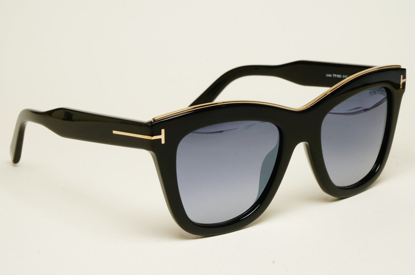 Tom Ford Sunglasses Julie Black Grey Square Gold T FT0685 TF 685 01C 52mm