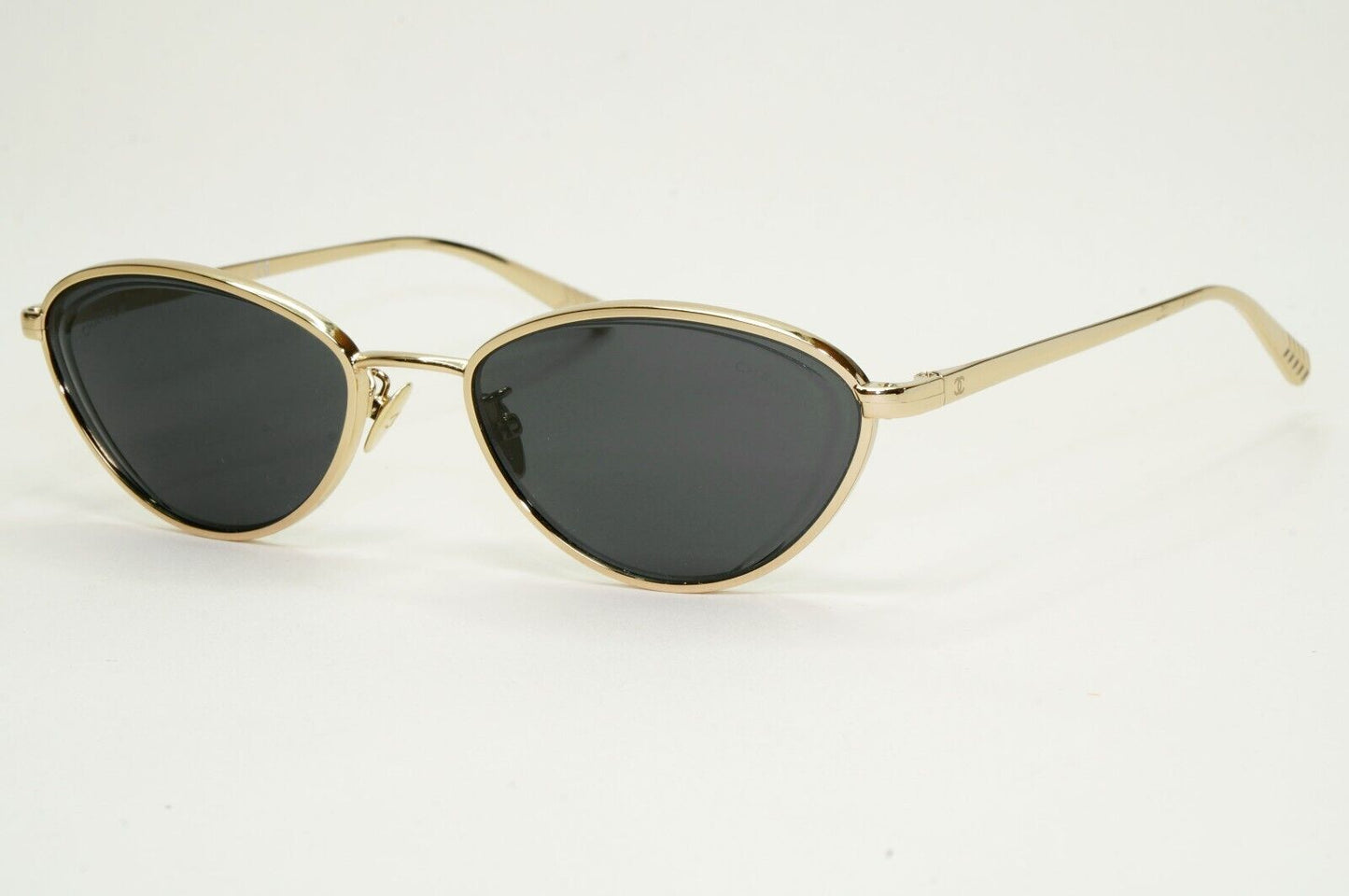 Chanel Sunglasses Gold Black Cat Eye Metal 4255 c.395/S4 55mm