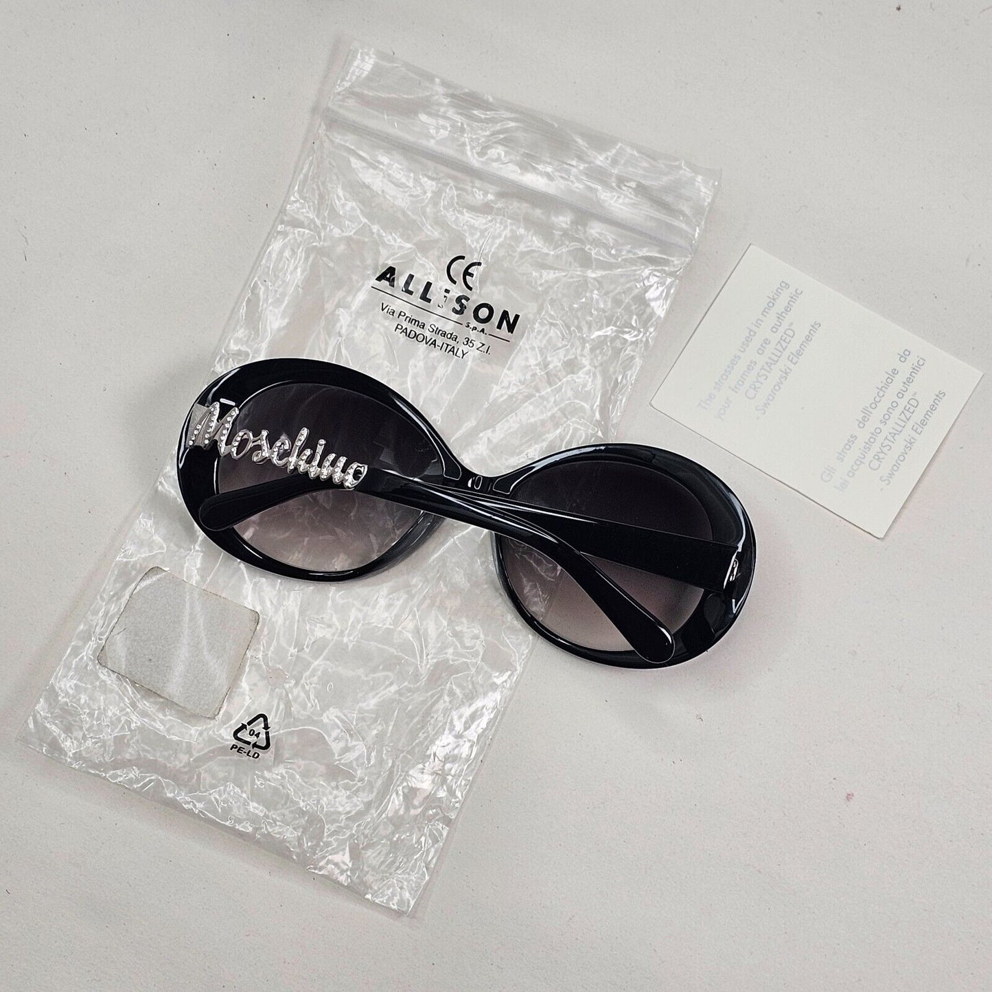 Moschino Sunglasses 2005 Vintage Black Silver Grey Gradient MO583 01 101124