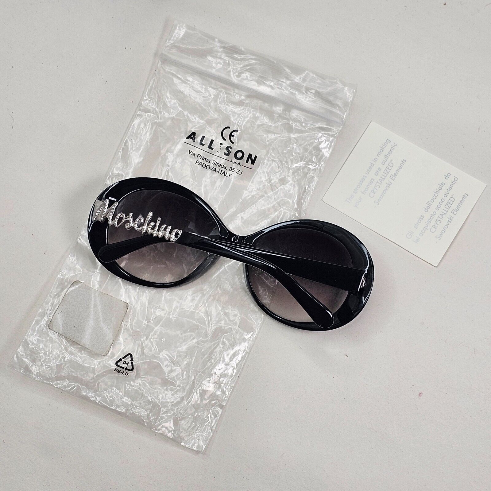 Moschino Sunglasses 2005 Vintage Black Silver Grey Gradient MO583 01 101124