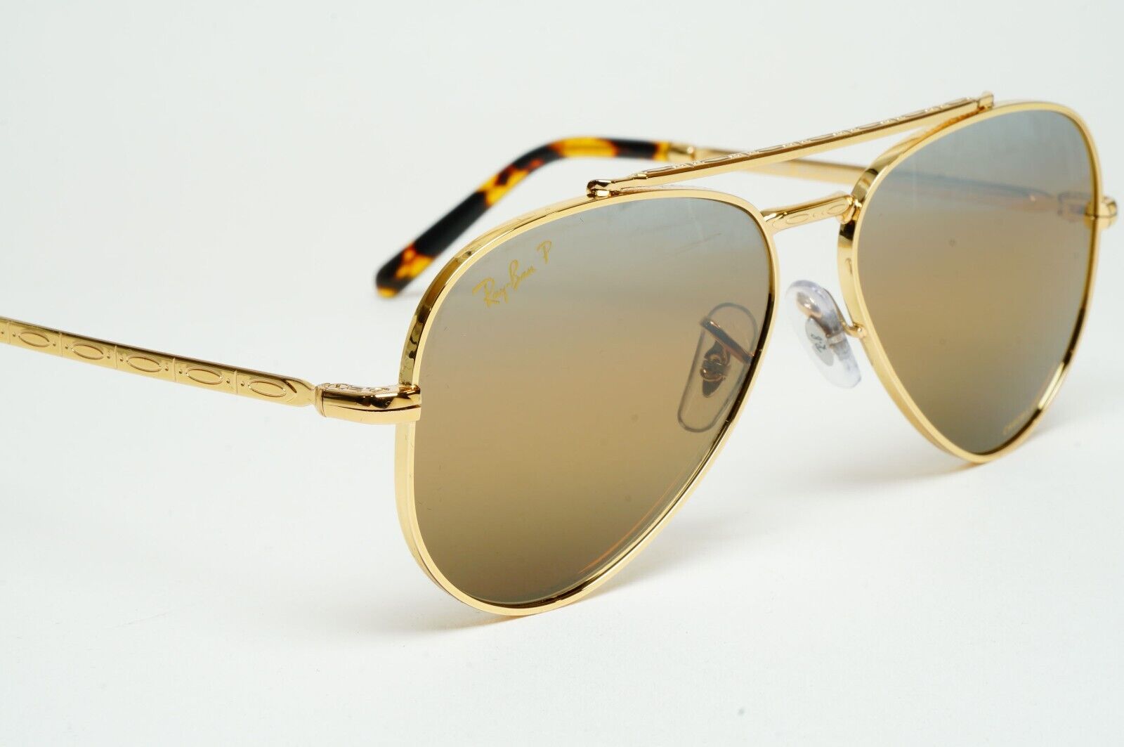 Ray-Ban Sunglasses Polarized New Aviator Gold Brown RB 3625 9196/G5 55mm