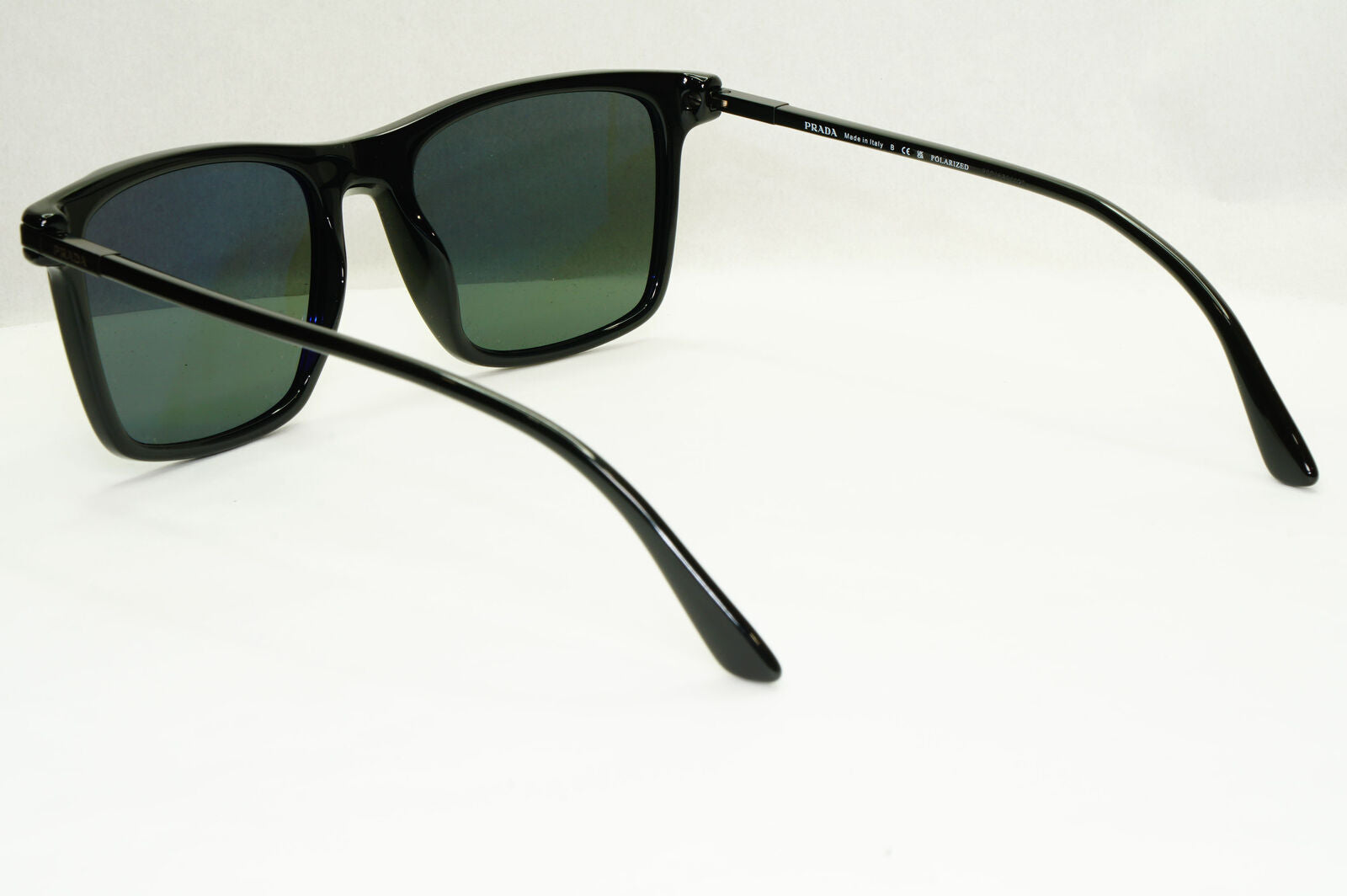 Prada Sunglasses Polarized Glass Lens Black Square Grey PR19XS SPR 19X 07F-08G