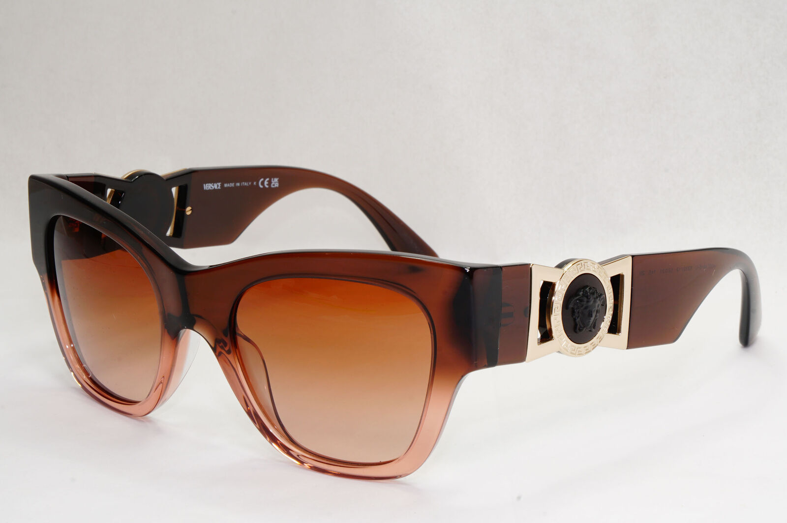 Versace Sunglasses Brown Gold Medus Square Transparent MOD VE 4415-U 5332/13