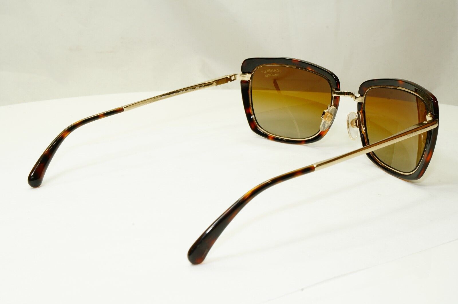 Authentic CHANEL Polarized Sunglasses Gold Brown Havana Model 5203 395/S9 27490