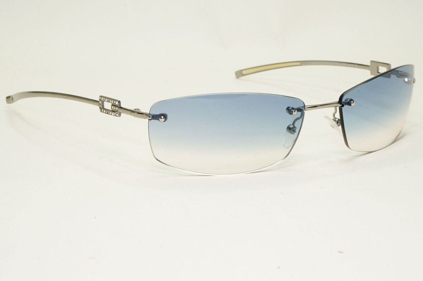 Gucci Sunglasses 1997 Vintage Rimless Silver Blue GG 1784/STRASS 6LBW1 031124
