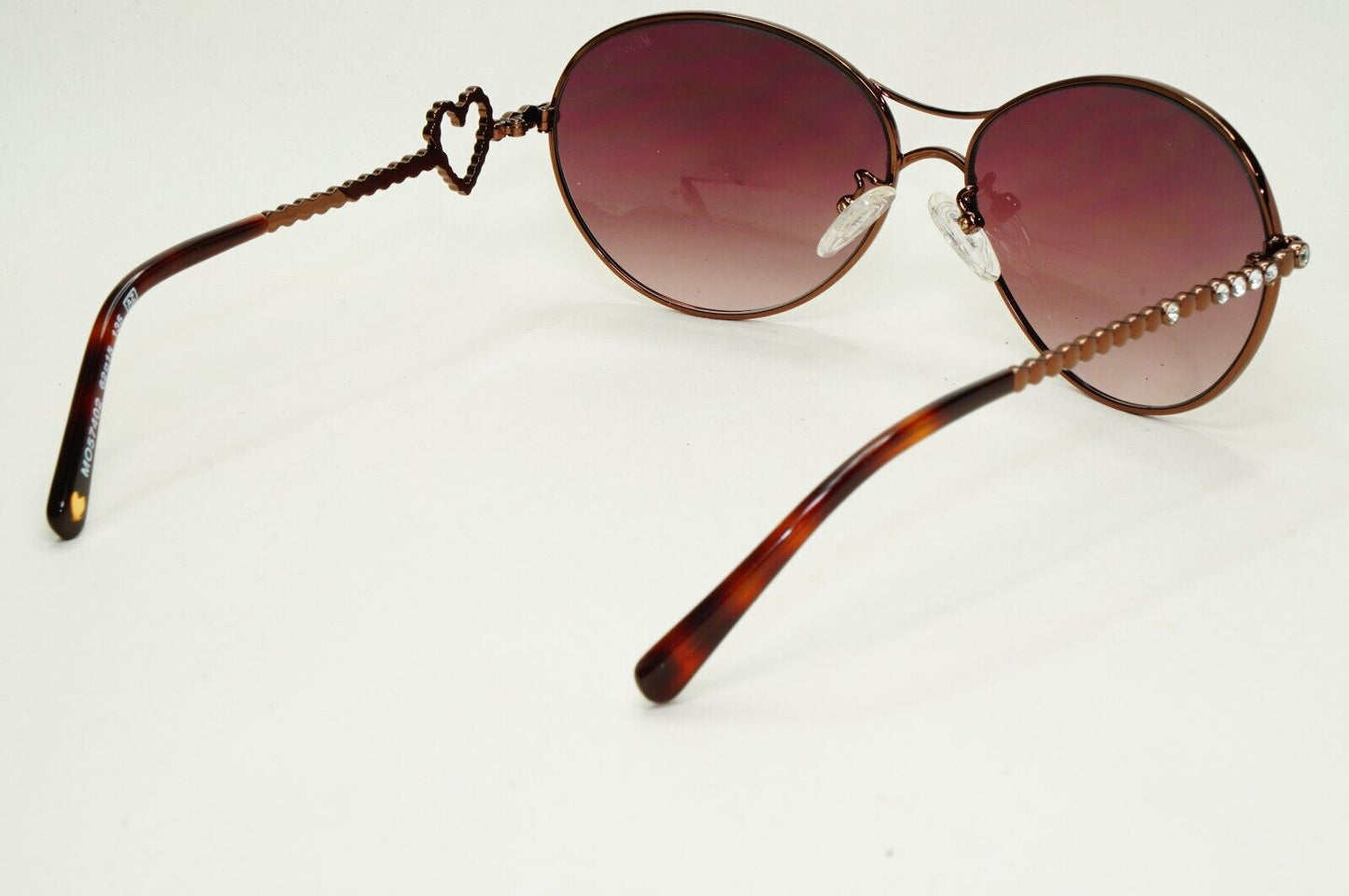 Moschino Sunglasses 2005 Vintage Brown Bronze Oval Heart MO574 02 101124