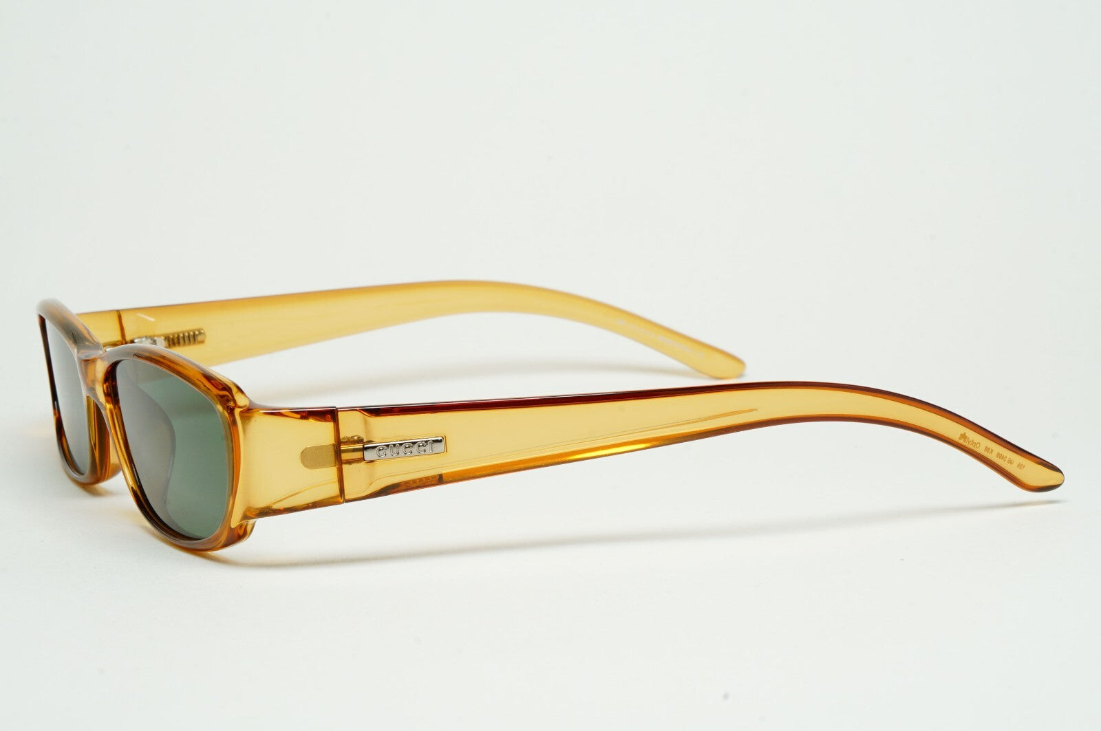 Gucci Sunglasses 2002 Vintage Honey Transparent Green Rectangle GG 2499 K98 52mm