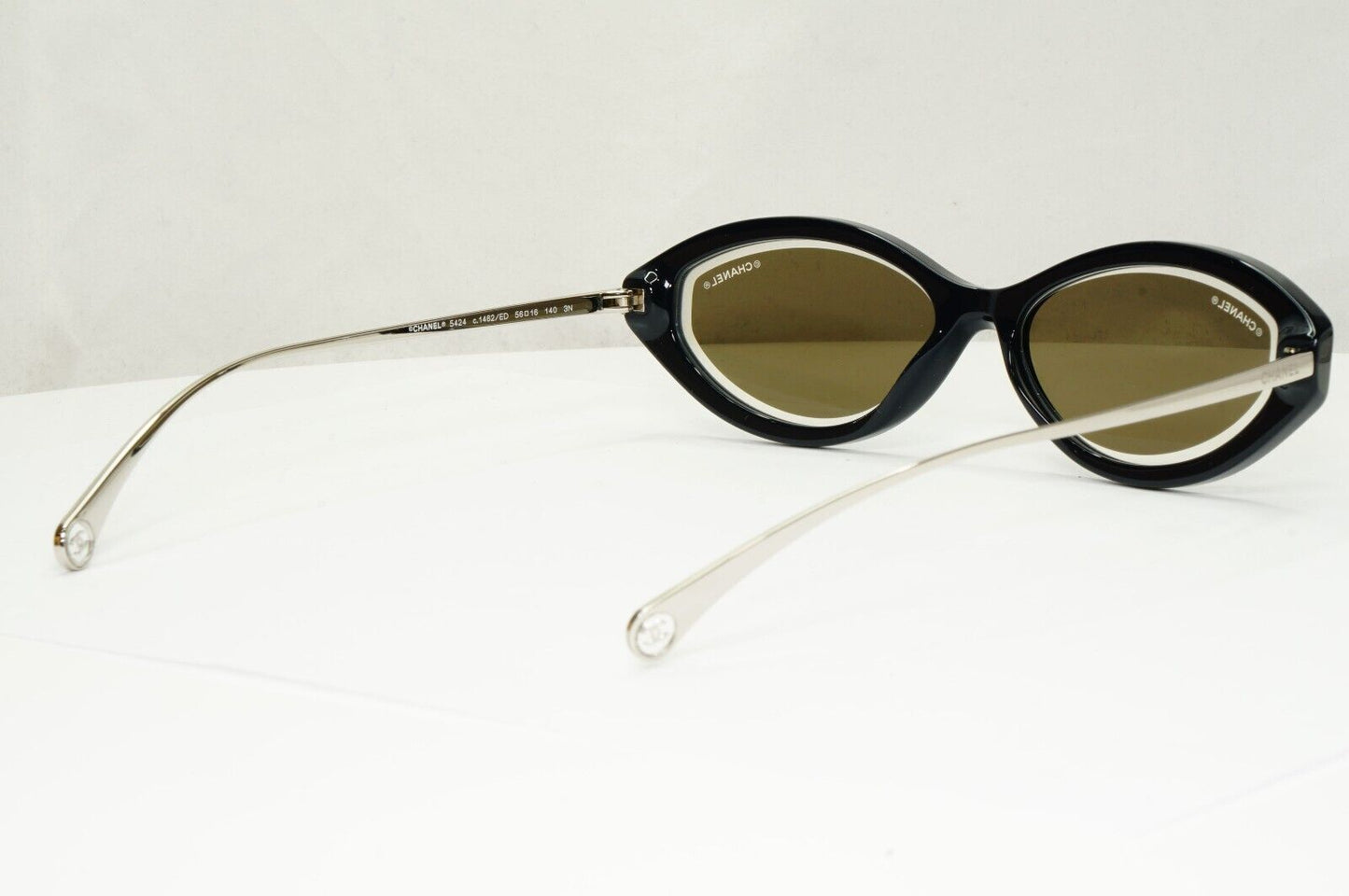 Chanel 2020 Sunglasses Dark Blue Mirror Silver Slim Rectangle 5424 c.1462/ED [A]