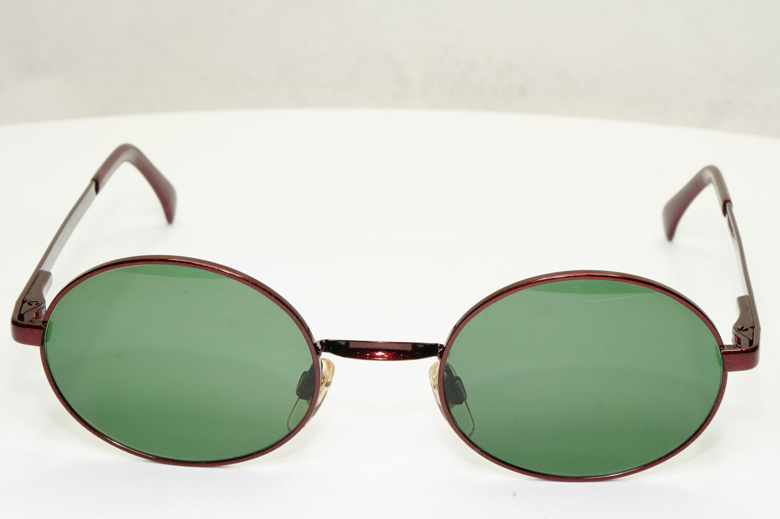 Emporio Armani Sunglasses 1997 Vintage Oval Red Burgundy Metallic 076-S 1073