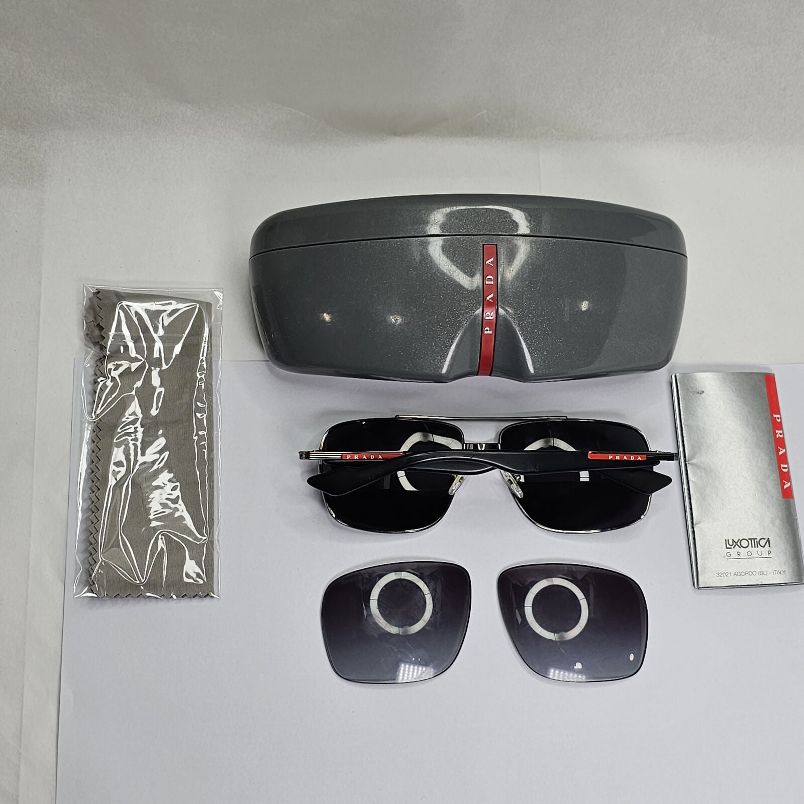 Prada Sunglasses 2011 Vintage Pilot Black Silver PS51MS SPS 51M 5AV-3M1 190224