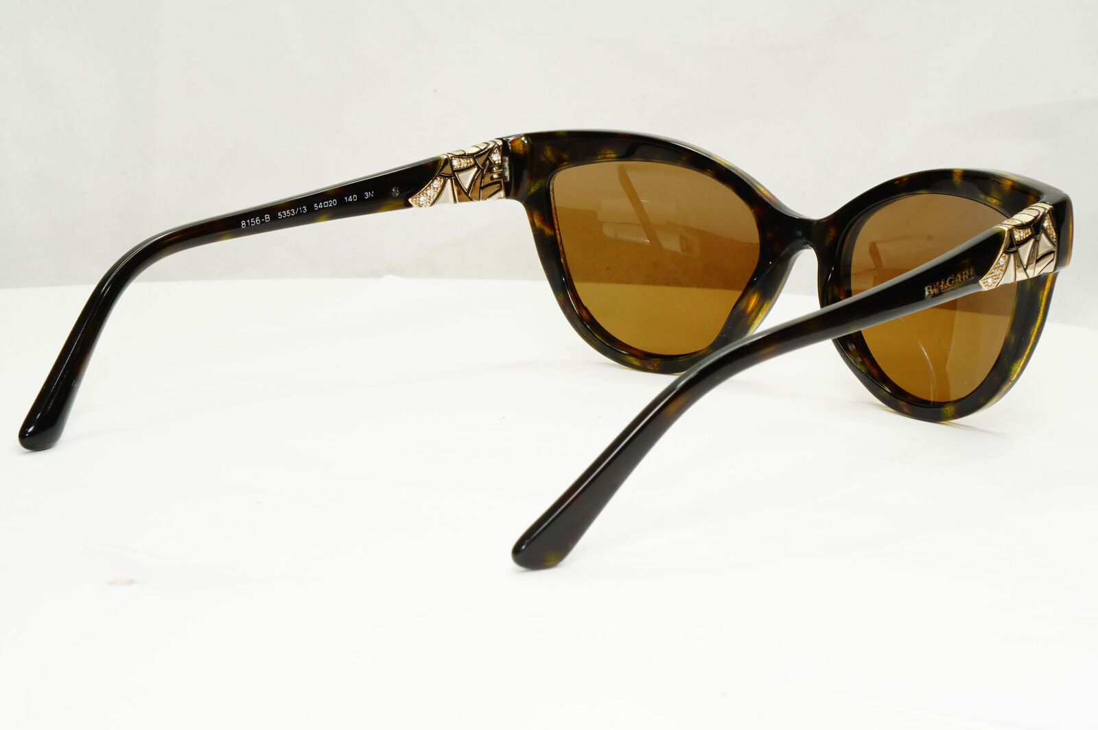 Bvlgari 2015 Sunglasses Brown Gold Diamante Cat Eye 8156-B 5353/13 030123