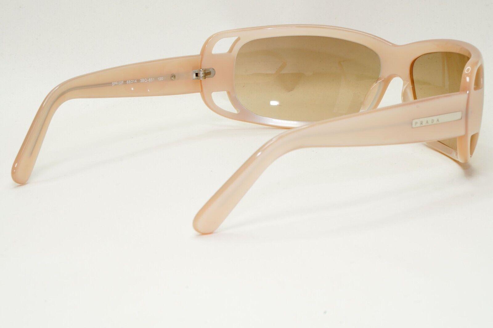 Prada Sunglasses 2005 Vintage Beige Brown Wrap PR02FS SPR 02F 3BQ-6S1 311024