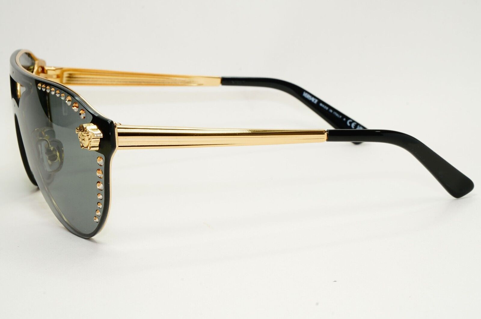 Versace Sunglasses Gold Diamante Medusa Grey Unisex MOD VE 2161-B 1002/87