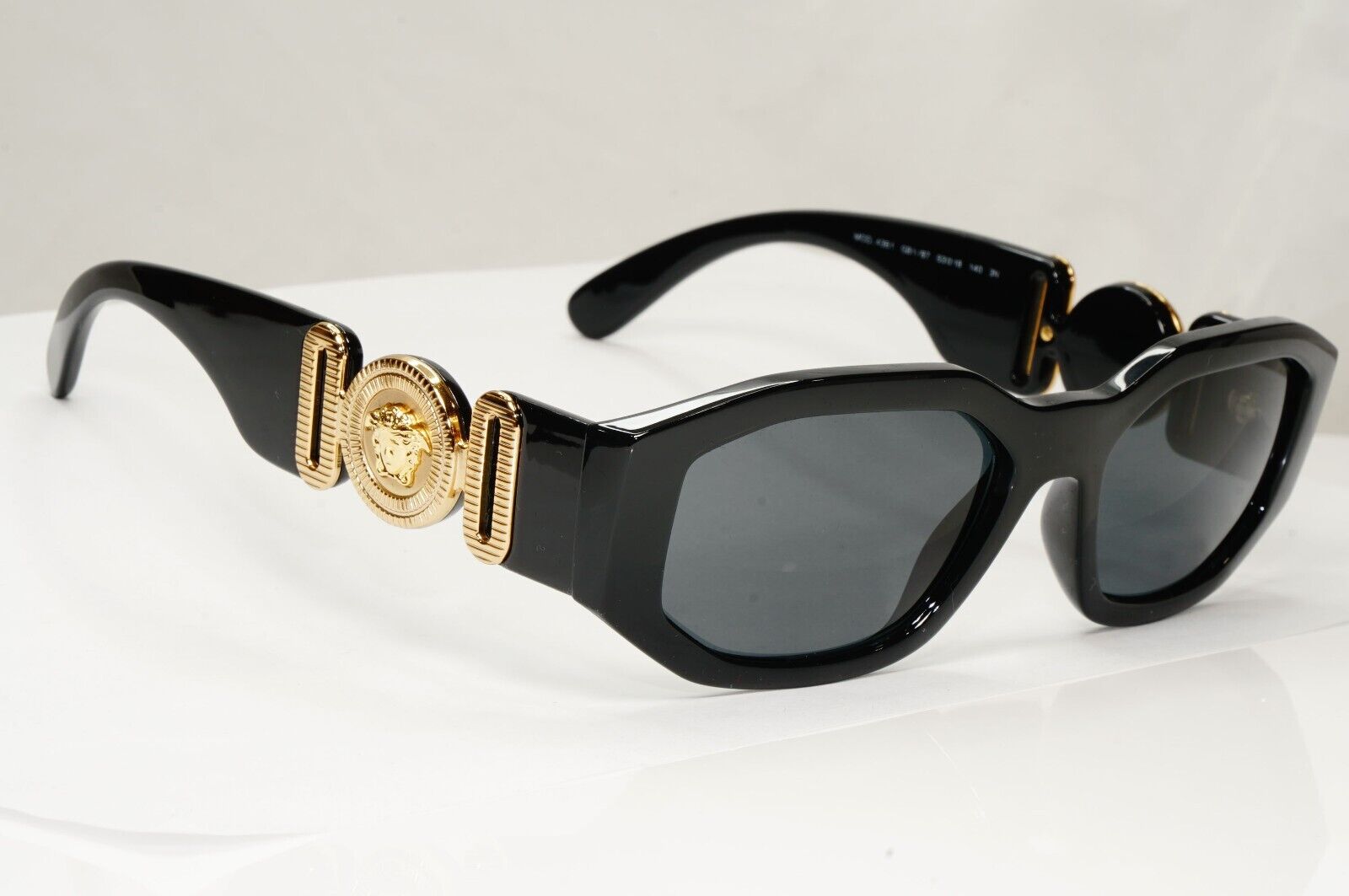 Versace Sunglasses Black Gold Medusa Square Retro Biggie MOD VE 4361 GB1/87