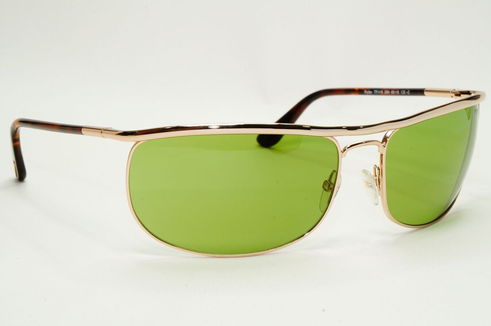 Tom Ford Sunglasses Ryder Gold Green Metal Wrap FT0418 TF 418 28N 68mm