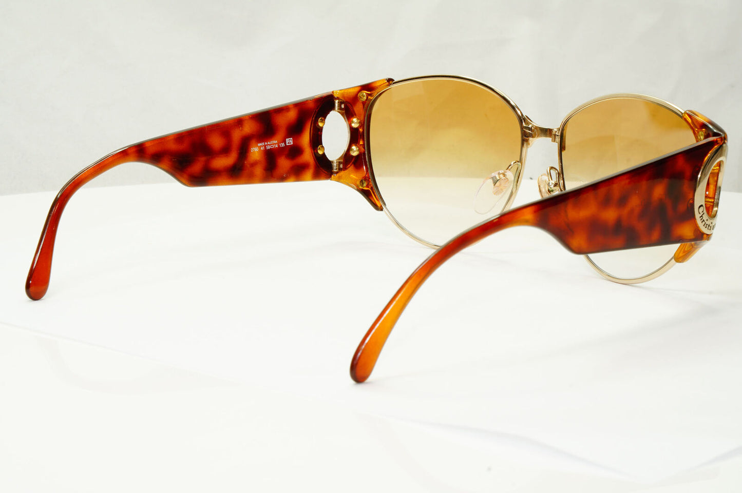 Dior 1990s Vintage Sunglasses Large Austria Gold Brown Oversized 2760 41 37486