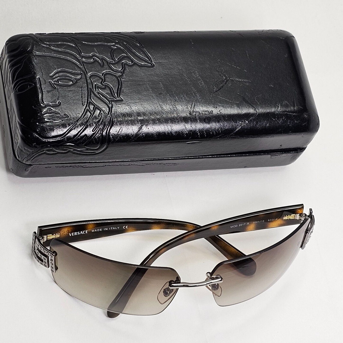 Versace Sunglasses 2004 Vintage Wrap Brown Gradient MOD 2017-B 1001/13 180324